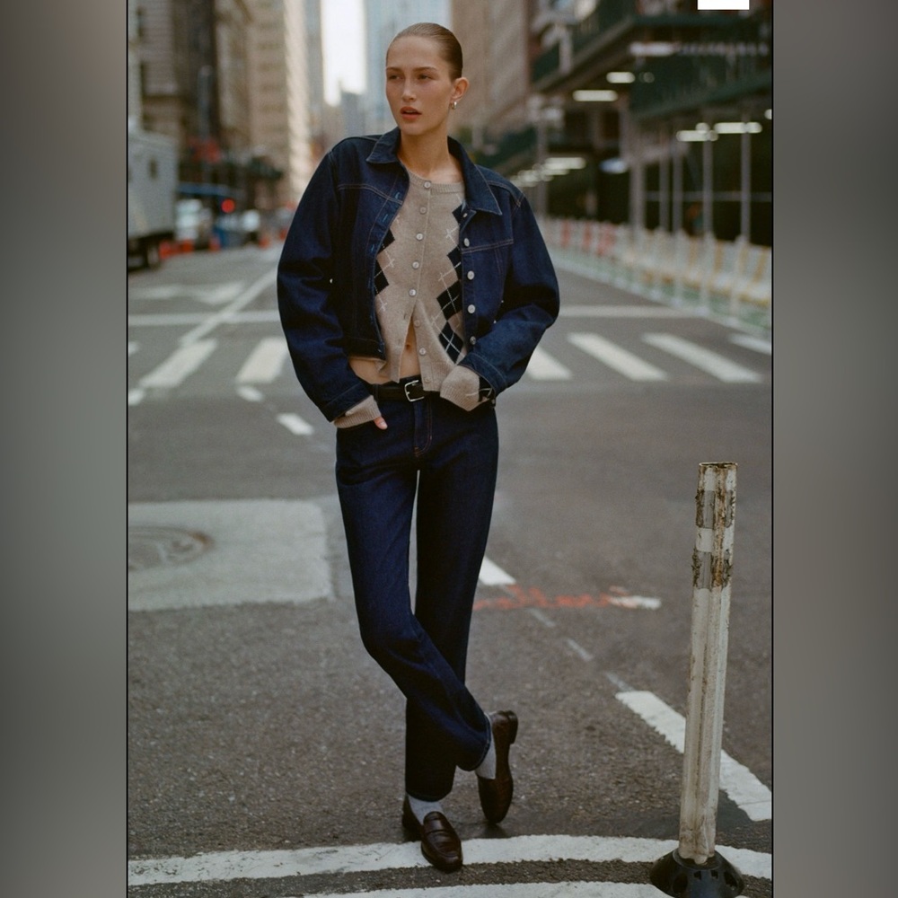 NWT Greer Mid Rise Straight Jeans - Dark Denim